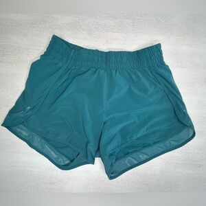 Athleta Mesh Racer Run Short 4", Teal, Size XS